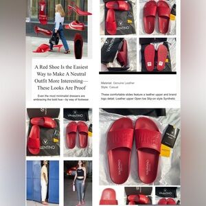 MARIO VALENTINO SLIDES ARE 2026 SPRING/ SUMMER COLOR FOR SHOES IS RED❣️